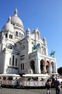 The Sacre Coeur or the white ice cream cone in the Paris sky.  