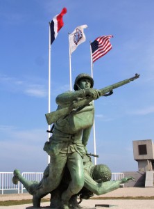 The statue at Omaha Beach