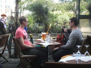 Le Petit  Pont, a cafe that's been around for hundreds of years by the Shakespeare bookstore