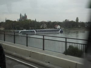 This is our river boat from AMA. Not a great picture but Bernie took it from the moving bus.
