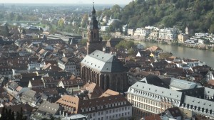 A closer look at the Heidelberg cathedral in the heart of the old historic district