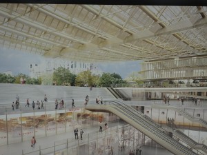 Rendering of the interior of the Les Halles project