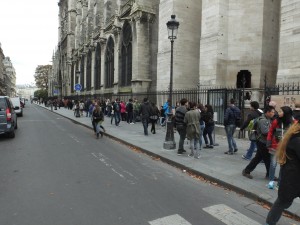 The Queue that never shortens to get to the top of Notre Dame.