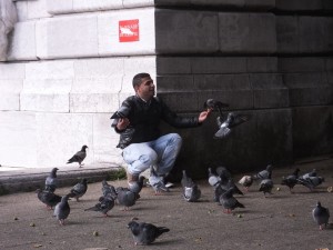 The pigeon man at Montmartre