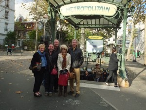 Here's our group at the classic Abbesses subway stop leading up to Montmartre.  If we look cold, it's because we are!