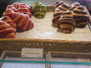 Flavored croissants at Fouchon's.