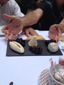 The 54 euro cheese plate! For the first time ever in Paris, the waitress asked if we wanted a "to go" box which we got for Jan.