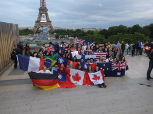 This is a group of exchange students having a fun time.