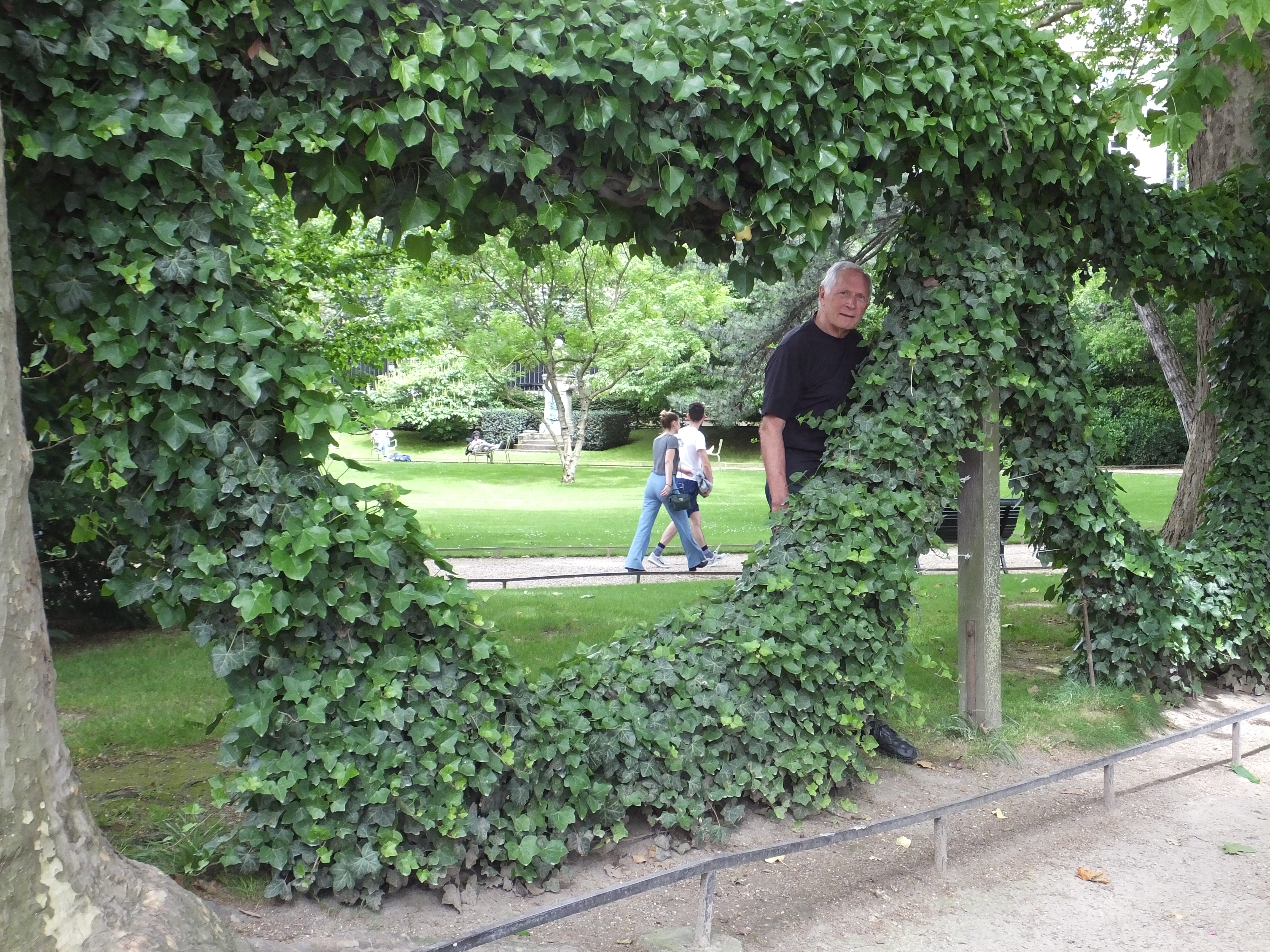 Who's that guy peeking through the ivy?