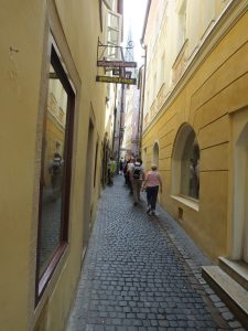 Tiny narrow streets which reminded us of Italy