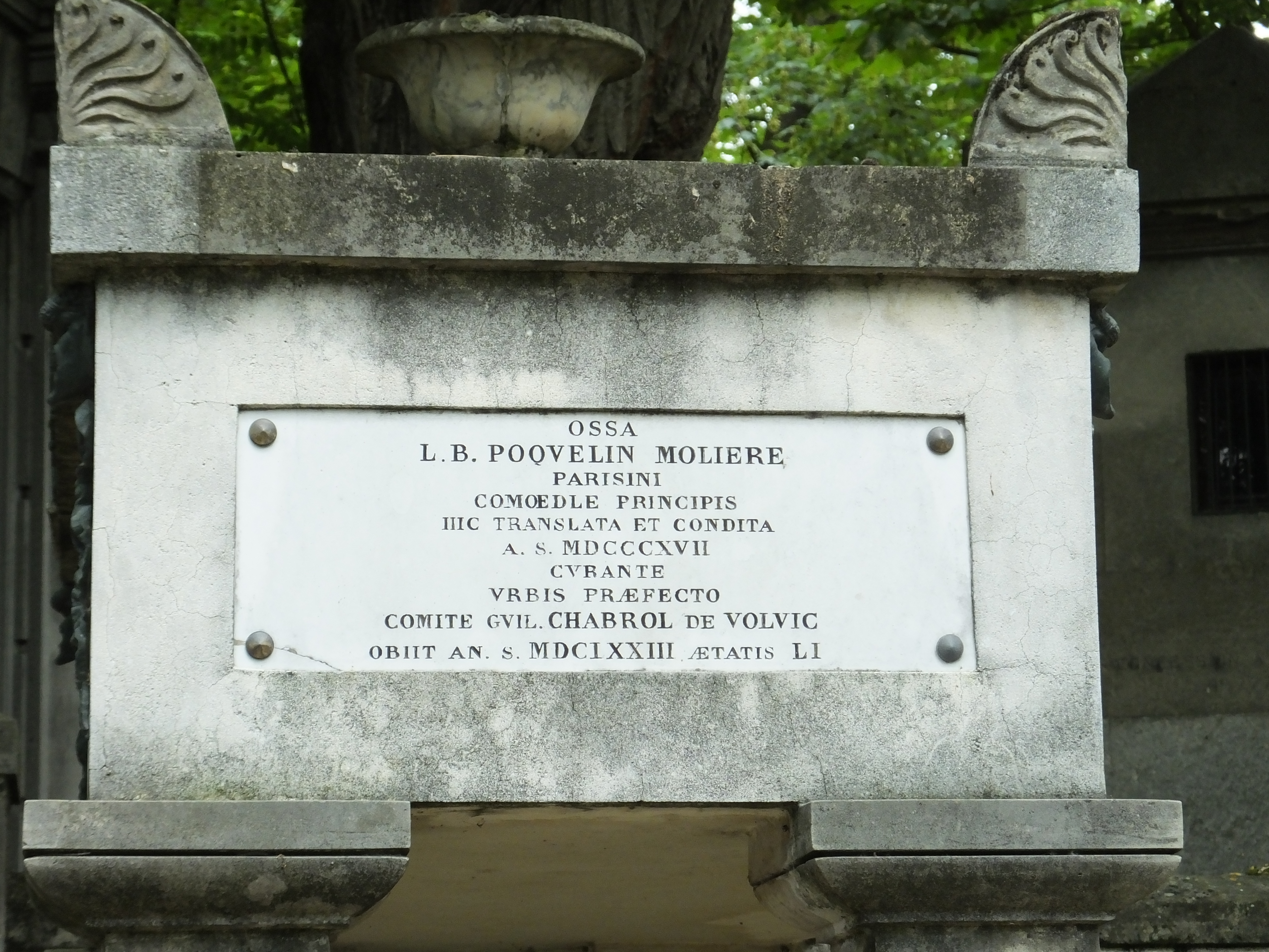 Moliere's grave, famous in French literature